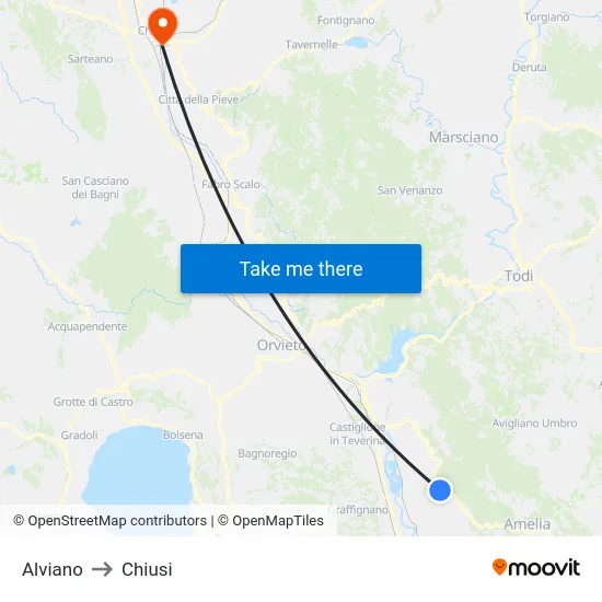 Alviano to Closed map