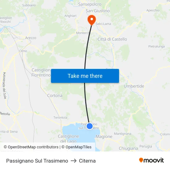 Passignano Sul Trasimeno to Citerna map
