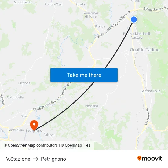 Station Street to Petrignano map