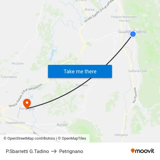 P.Sbarretti G.Tadino to Petrignano map