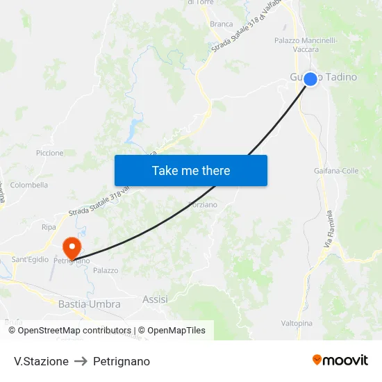 Station Street to Petrignano map