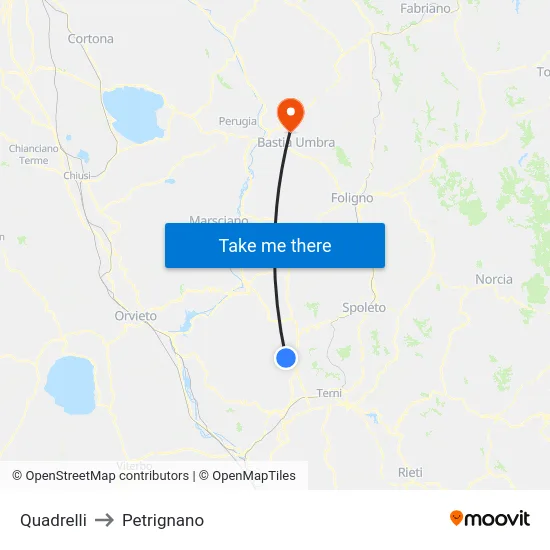 Quadrelli to Petrignano map