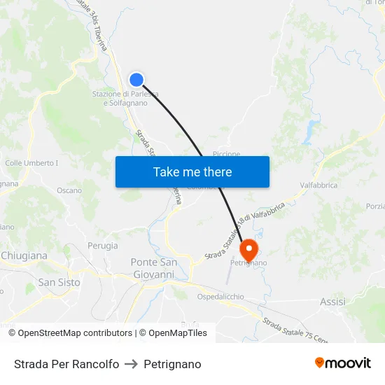 Strada Per Rancolfo to Petrignano map