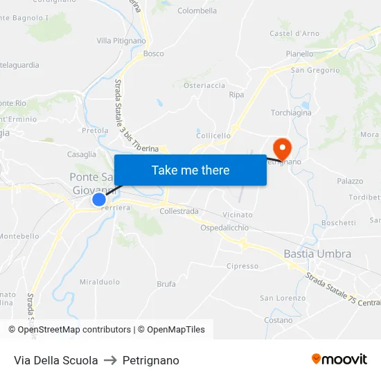 School Street to Petrignano map