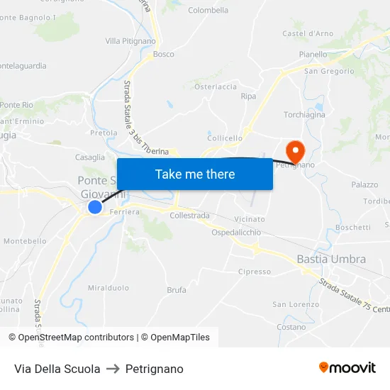 School Street to Petrignano map