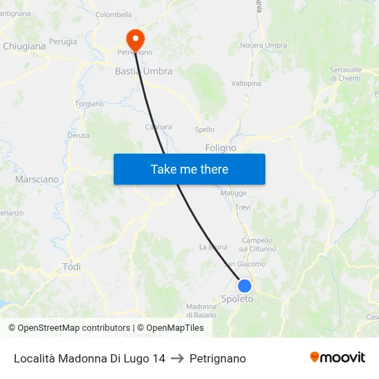 Madonna Di Lugo Locality 14 to Petrignano map