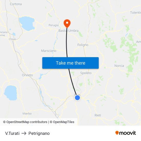 V.Turati to Petrignano map