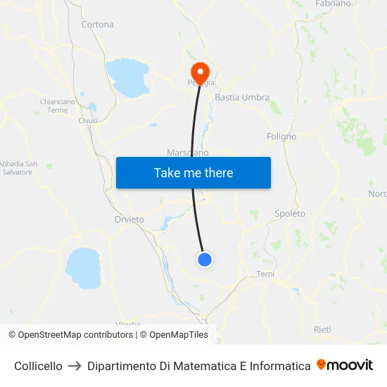Collicello to Dipartimento Di Matematica E Informatica map