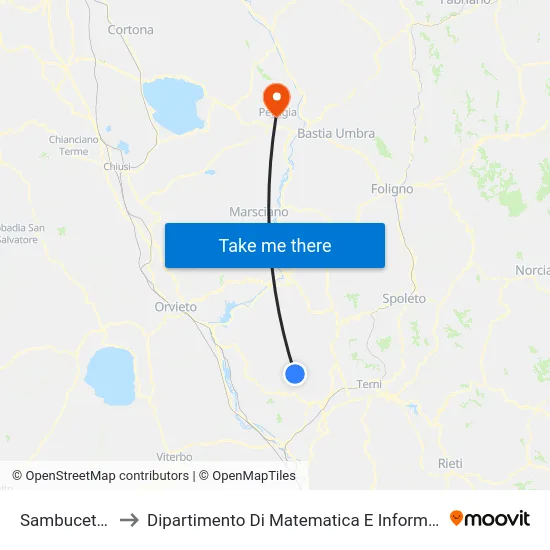 Sambucetole to Dipartimento Di Matematica E Informatica map
