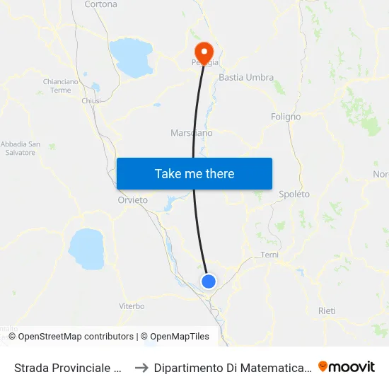 Strada Provinciale Amelia-Orte to Dipartimento Di Matematica E Informatica map