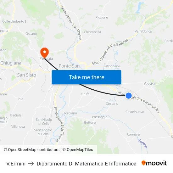 V.Ermini to Dipartimento Di Matematica E Informatica map