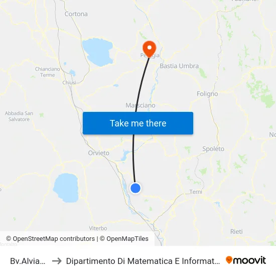 Bv.Alviano to Dipartimento Di Matematica E Informatica map