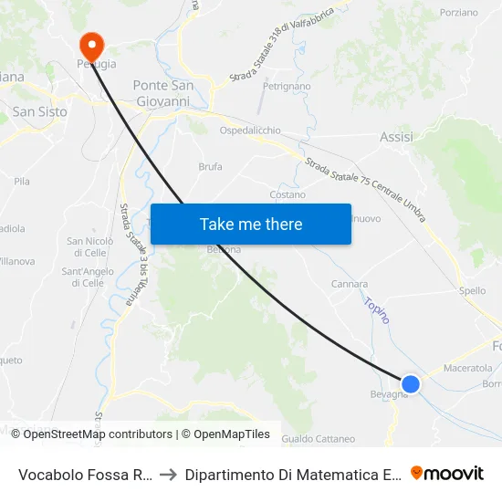 Vocabolo Fossa Renosa 3 to Dipartimento Di Matematica E Informatica map