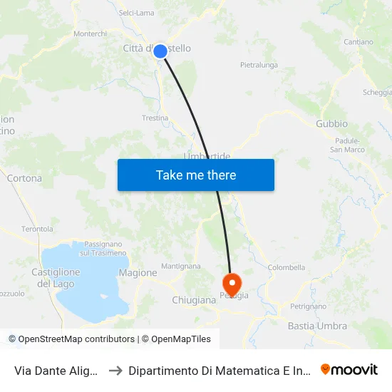 Dante Alighieri Street 1 to Department of Mathematics and Computer Science map
