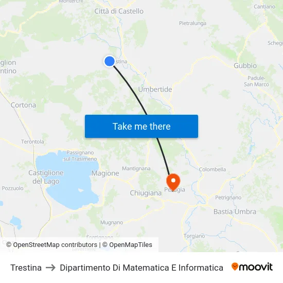 Trestina to Dipartimento Di Matematica E Informatica map