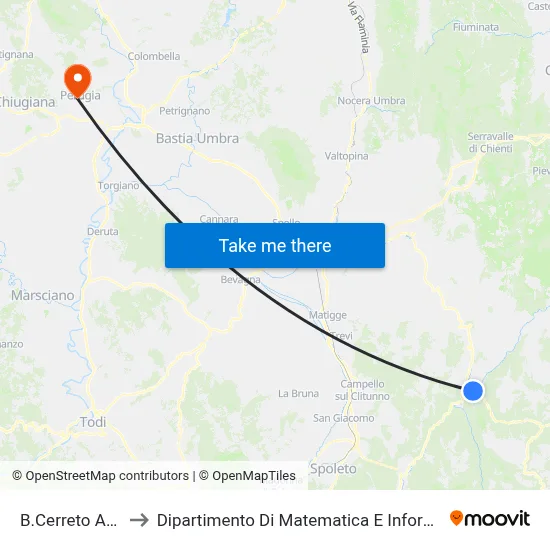 B.Cerreto Anas to Dipartimento Di Matematica E Informatica map