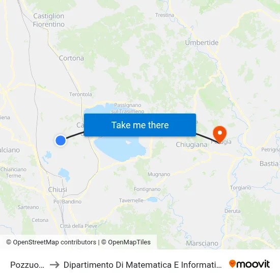 Pozzuolo to Department of Mathematics and Computer Science map