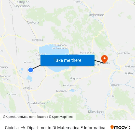 Gioiella to Dipartimento Di Matematica E Informatica map