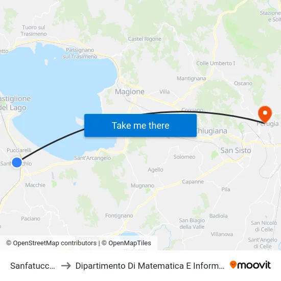 Sanfatucchio to Dipartimento Di Matematica E Informatica map