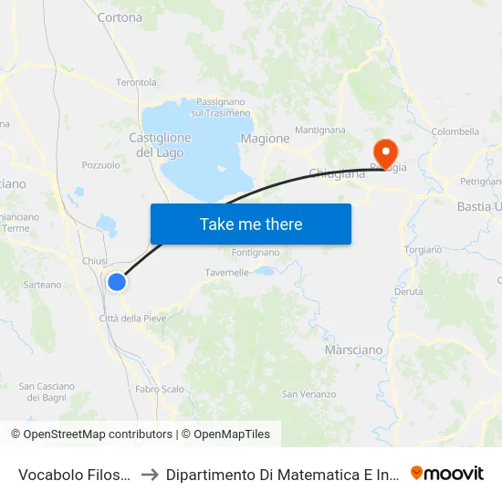 Vocabolo Filosetta 2 to Dipartimento Di Matematica E Informatica map