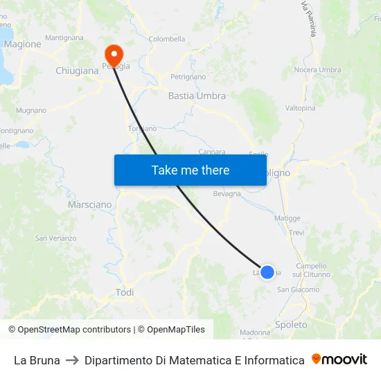 La Bruna to Dipartimento Di Matematica E Informatica map