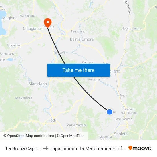La Bruna Terminal to Department of Mathematics and Computer Science map