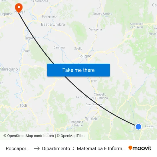 Roccaporena to Dipartimento Di Matematica E Informatica map