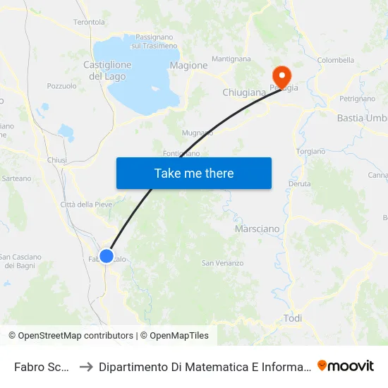 Fabro Scalo to Dipartimento Di Matematica E Informatica map