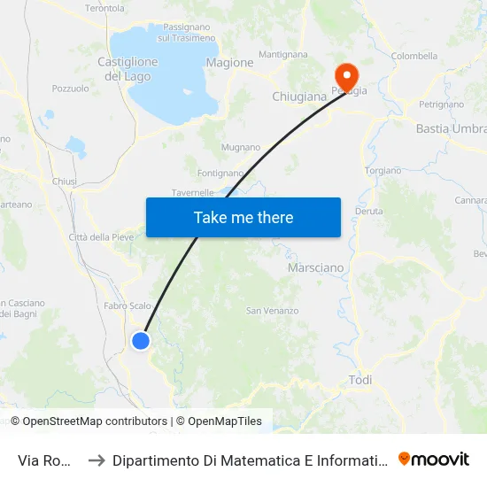 Via Roma to Department of Mathematics and Computer Science map
