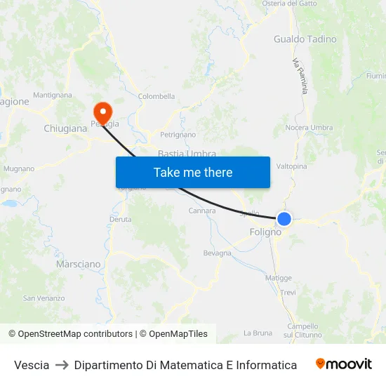 Vescia to Dipartimento Di Matematica E Informatica map