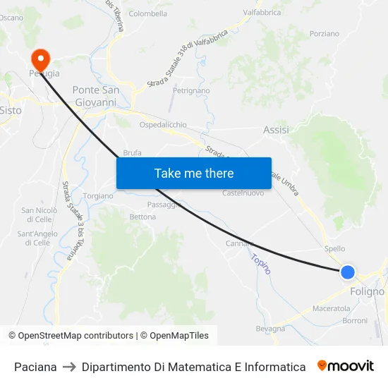 Paciana to Dipartimento Di Matematica E Informatica map