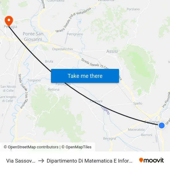 Via Sassovivo to Dipartimento Di Matematica E Informatica map
