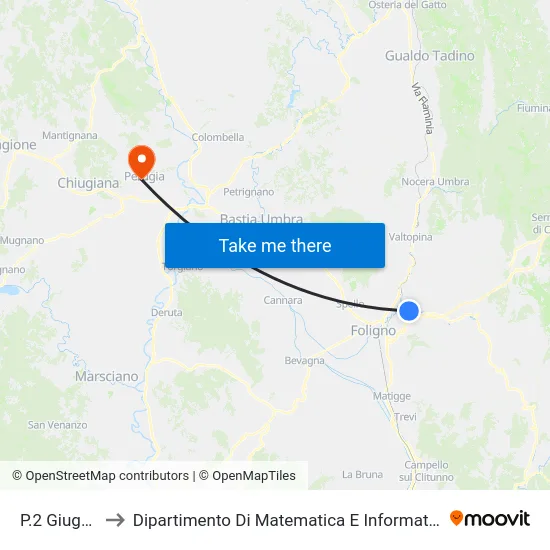 P.2 Giugno to Dipartimento Di Matematica E Informatica map