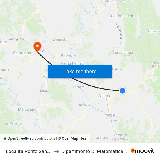 Santa Lucia Bridge Location 2 to Department of Mathematics and Computer Science map