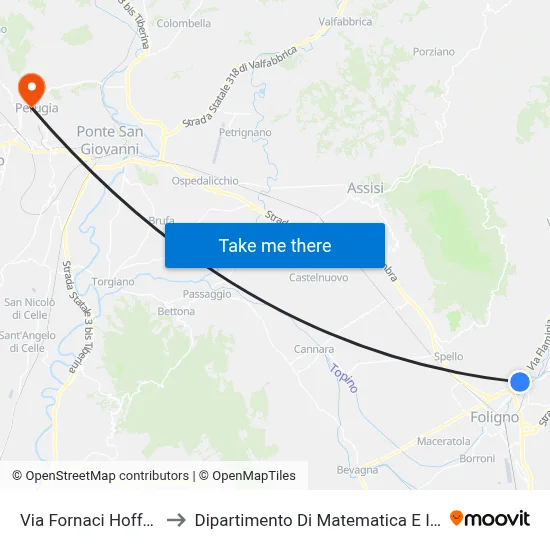 Via Fornaci Hoffmann 5 to Department of Mathematics and Computer Science map