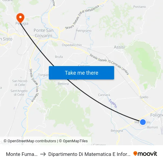 Monte Fumaiolo to Dipartimento Di Matematica E Informatica map