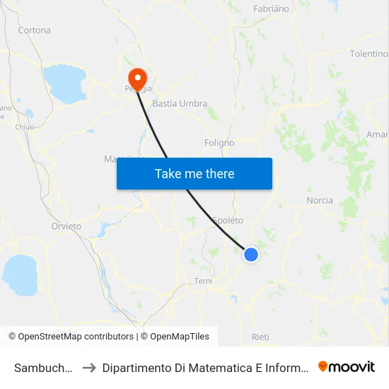Sambucheto to Dipartimento Di Matematica E Informatica map