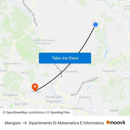 Mengara to Dipartimento Di Matematica E Informatica map