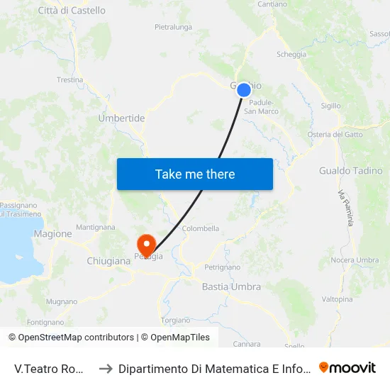 Via Teatro Romano to Department of Mathematics and Computer Science map