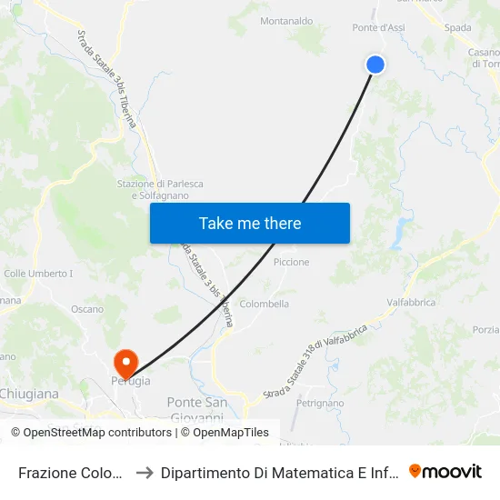 Frazione Colonnata to Dipartimento Di Matematica E Informatica map