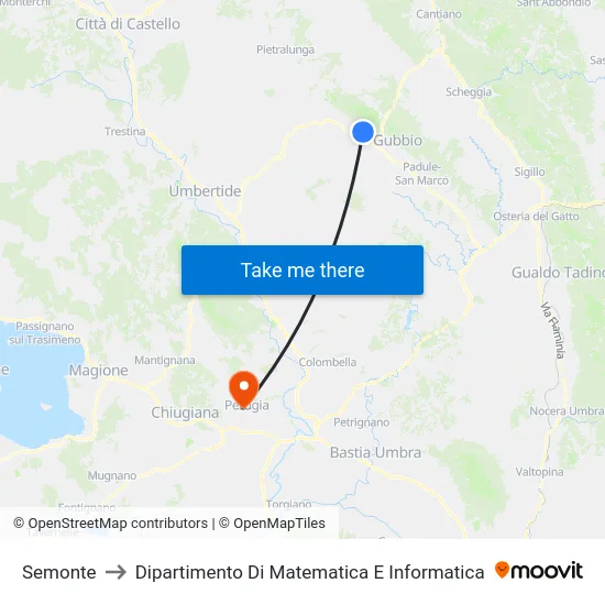 Semonte to Dipartimento Di Matematica E Informatica map