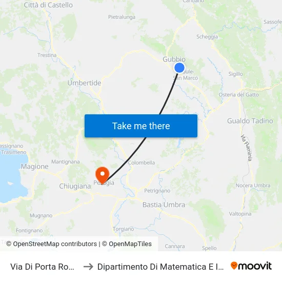 Via Di Porta Romana 4 to Dipartimento Di Matematica E Informatica map