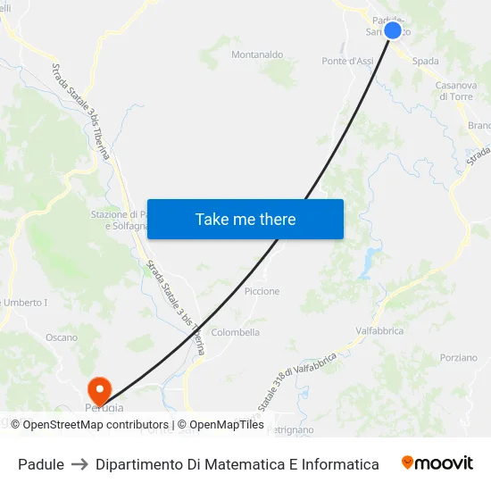 Padule to Dipartimento Di Matematica E Informatica map