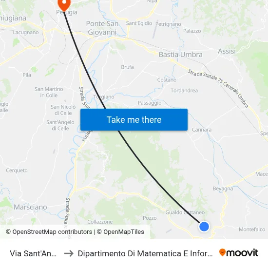 Sant'Anna Street 1 to Department of Mathematics and Computer Science map