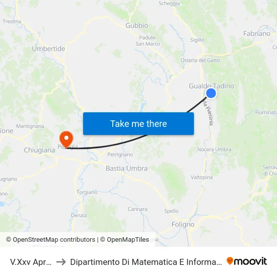 V.Xxv Aprile to Dipartimento Di Matematica E Informatica map