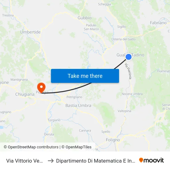 Via Vittorio Veneto 1 to Dipartimento Di Matematica E Informatica map