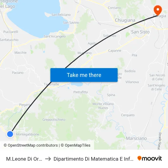 M.Leone Di Orvieto to Dipartimento Di Matematica E Informatica map