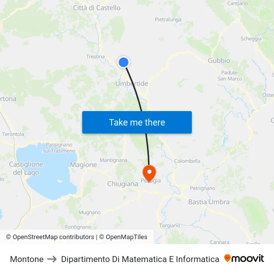Montone to Dipartimento Di Matematica E Informatica map