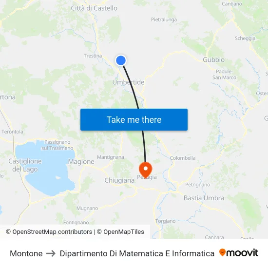 Montone to Dipartimento Di Matematica E Informatica map
