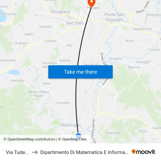 Via Tuderte to Dipartimento Di Matematica E Informatica map